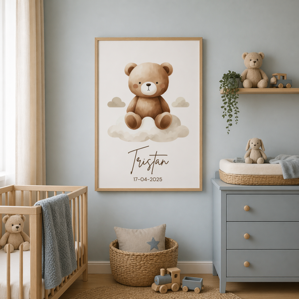 Geboorte kamerposter | Beertje wolk