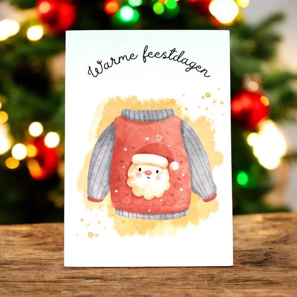 Kerstkaart | Kersttrui met kerstman