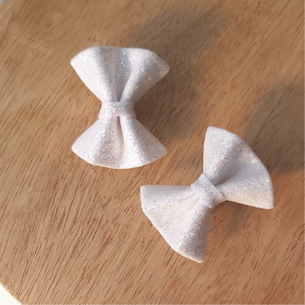 White Sparkle Butterfly Bow Small