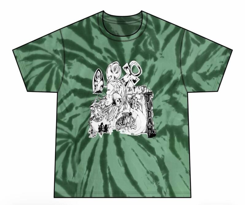 Origins Tee in forest-green tie-dye