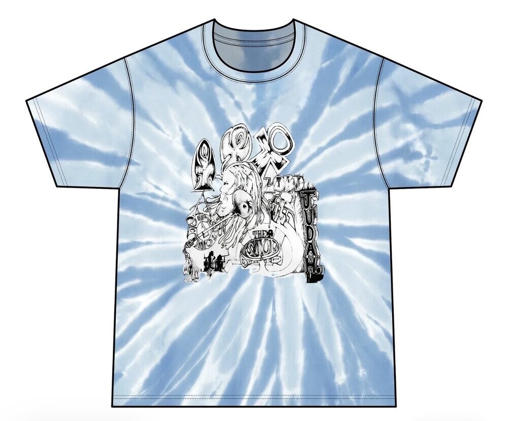 Origins Tee in blue-and-white tie-dye