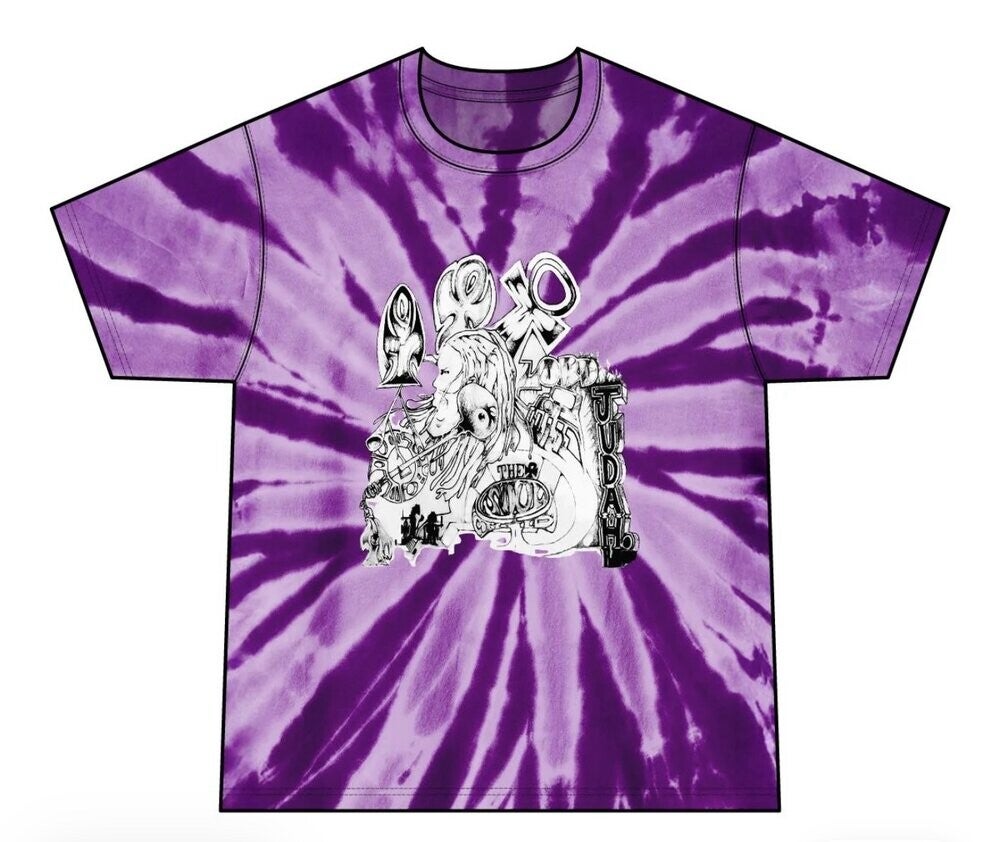 Origins Tee in purple tie-dye