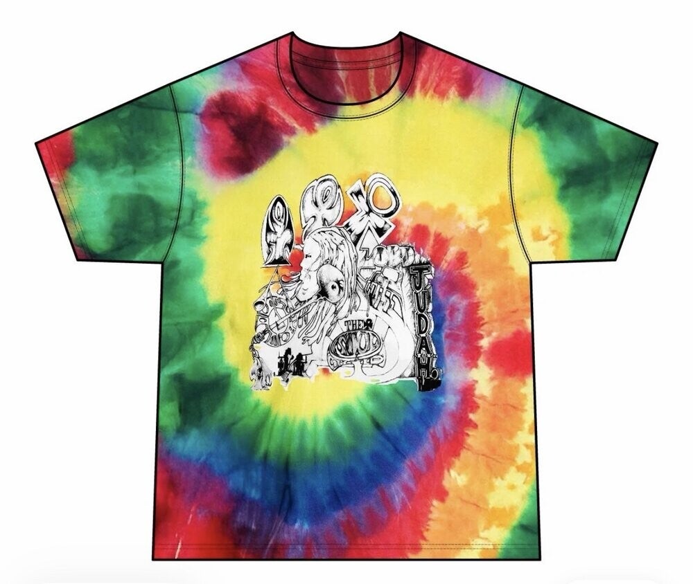 Origins Tee in rainbow tie-dye