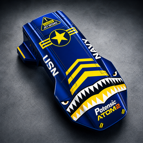 Potensic ATOM 2 Topshell & skin  Combo (Metallic Blue Tiger Shark) FREE SHIPPING in the USA