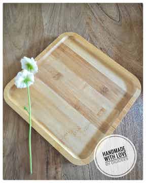 Vierkant serveerbord van bamboe (25x25 cm)