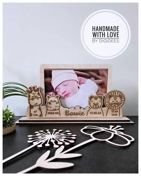 Jungle Thema Geboortefotolijst Met Gegevens