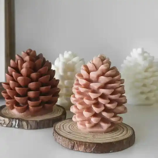 Pine cone candle