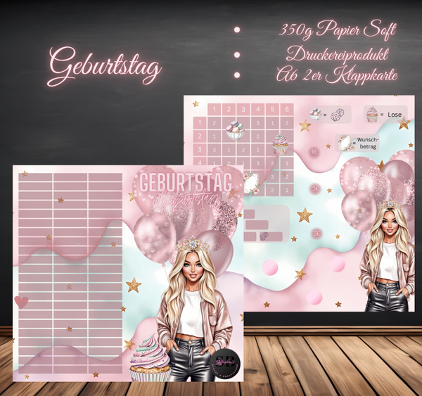 Geburtstag 2er Klappkarte