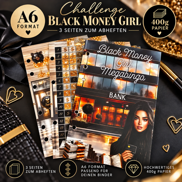 🖤 Black Money Girl Challenge – A6 Sparchallenge zum Abheften