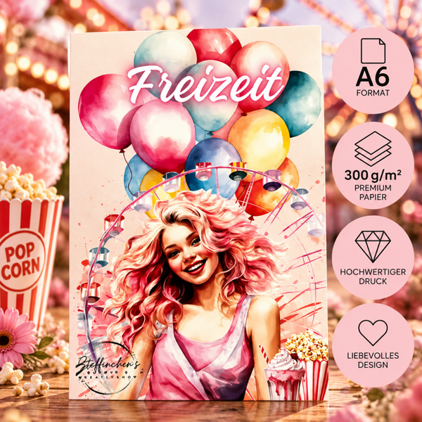 🎈 A6 Deckblatt „Freizeit“ – Bunte Auszeit & Lebensfreude