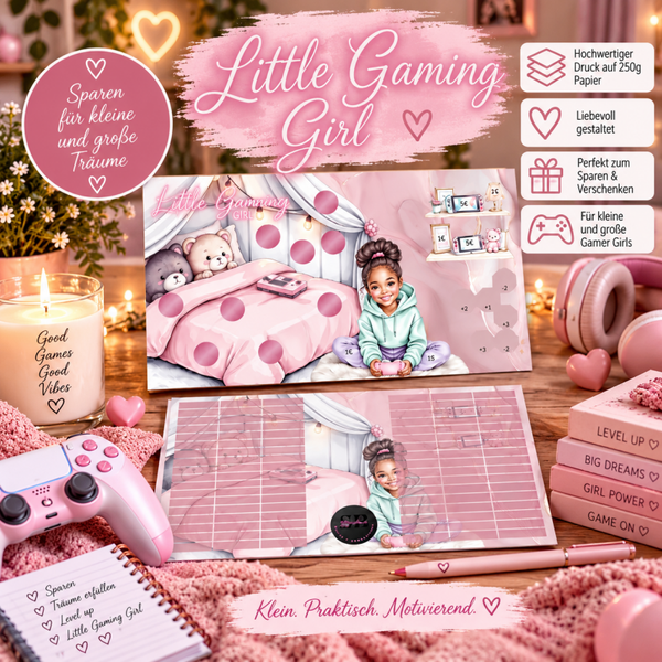 🎮 Little Gaming Girl – Sparchallenge auf 250 g Papier 💗