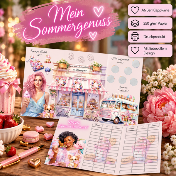 🍦 Mein Sommergenuss – Sommerliche Sparchallenge im Eiscreme-Design 🌸