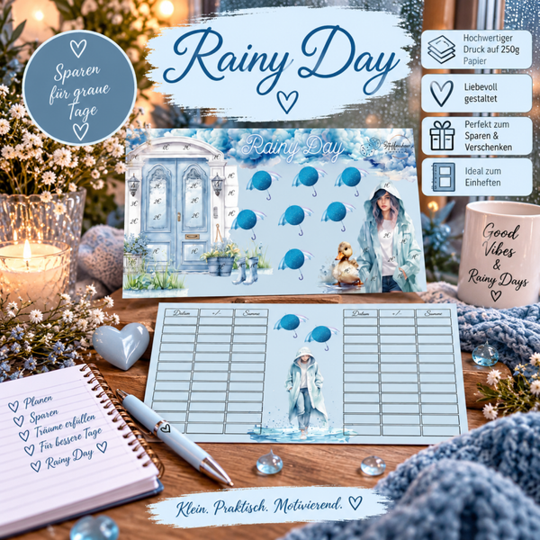 🌧️ Rainy Day Sparchallenge – 250 g Papier | Budget Binder | Sparspiel