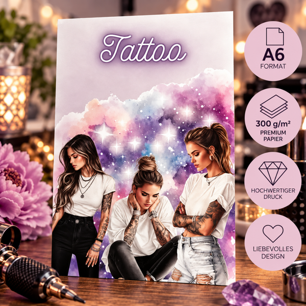 🖤 A6 Deckblatt „Tattoo“ – Tattoo Girls & Fantasy Design