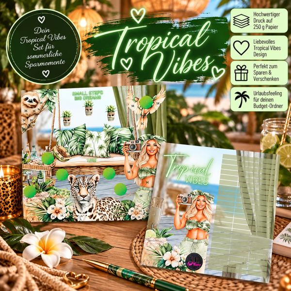 🌴 Tropical Vibes – Tropisches Sparspiel für deinen Budget-Binder
