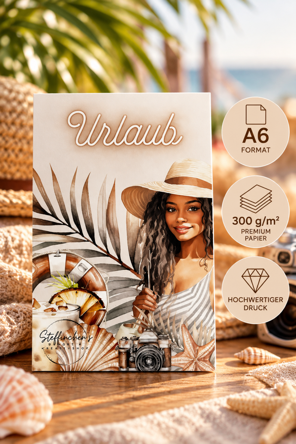 🌴 A6 Deckblatt „Urlaub“ – Sommer, Sonne & Meer