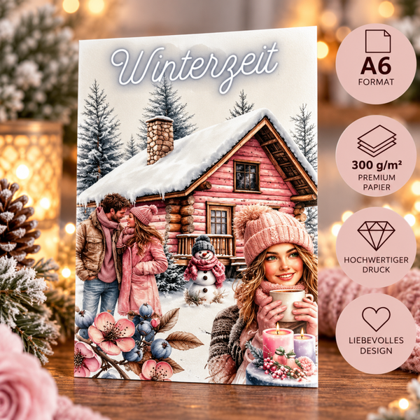 ❄️ A6 Deckblatt „Winterzeit“ – Winterzauber ❄️