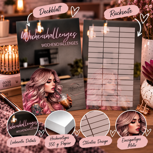 🩷 Wochenchallenges – Deckblatt A7