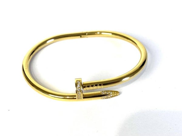 Bracelet en acier inoxydable à la mode type Clou, Couleur Or