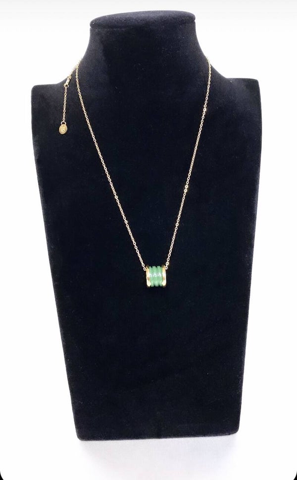 Collier Ressort Classique de couleur Verte - Acier Inoxydable