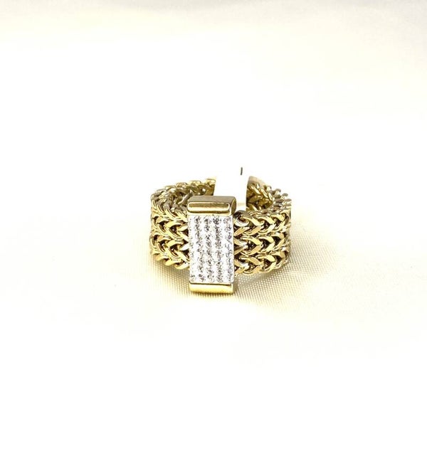 Bague en Acier Inoxydable Couleur Or – Femme