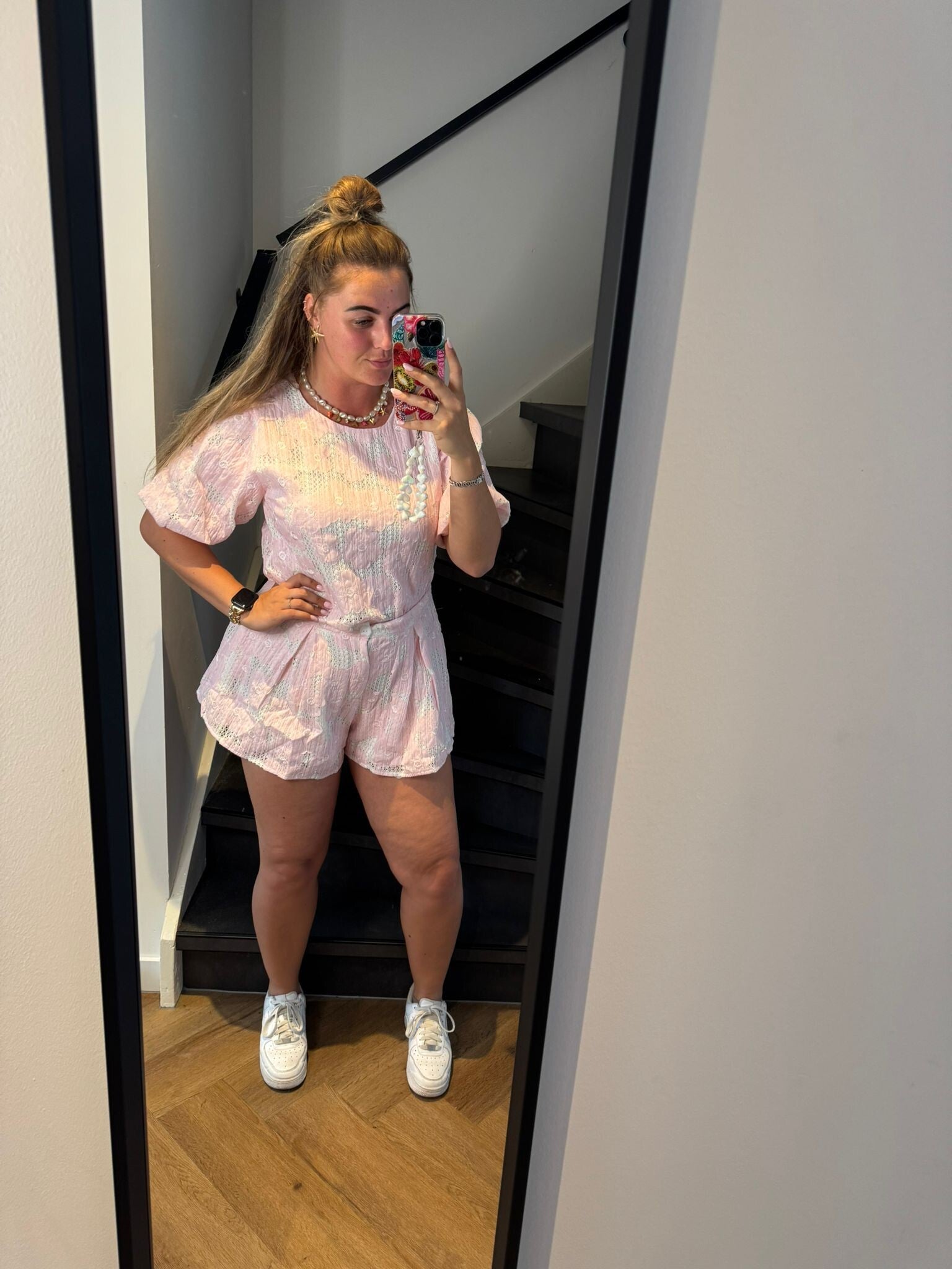 set top en broekje roze