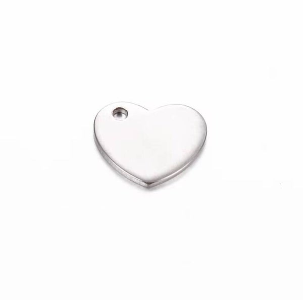 Bedel hart zijkant 9x10mm zilver