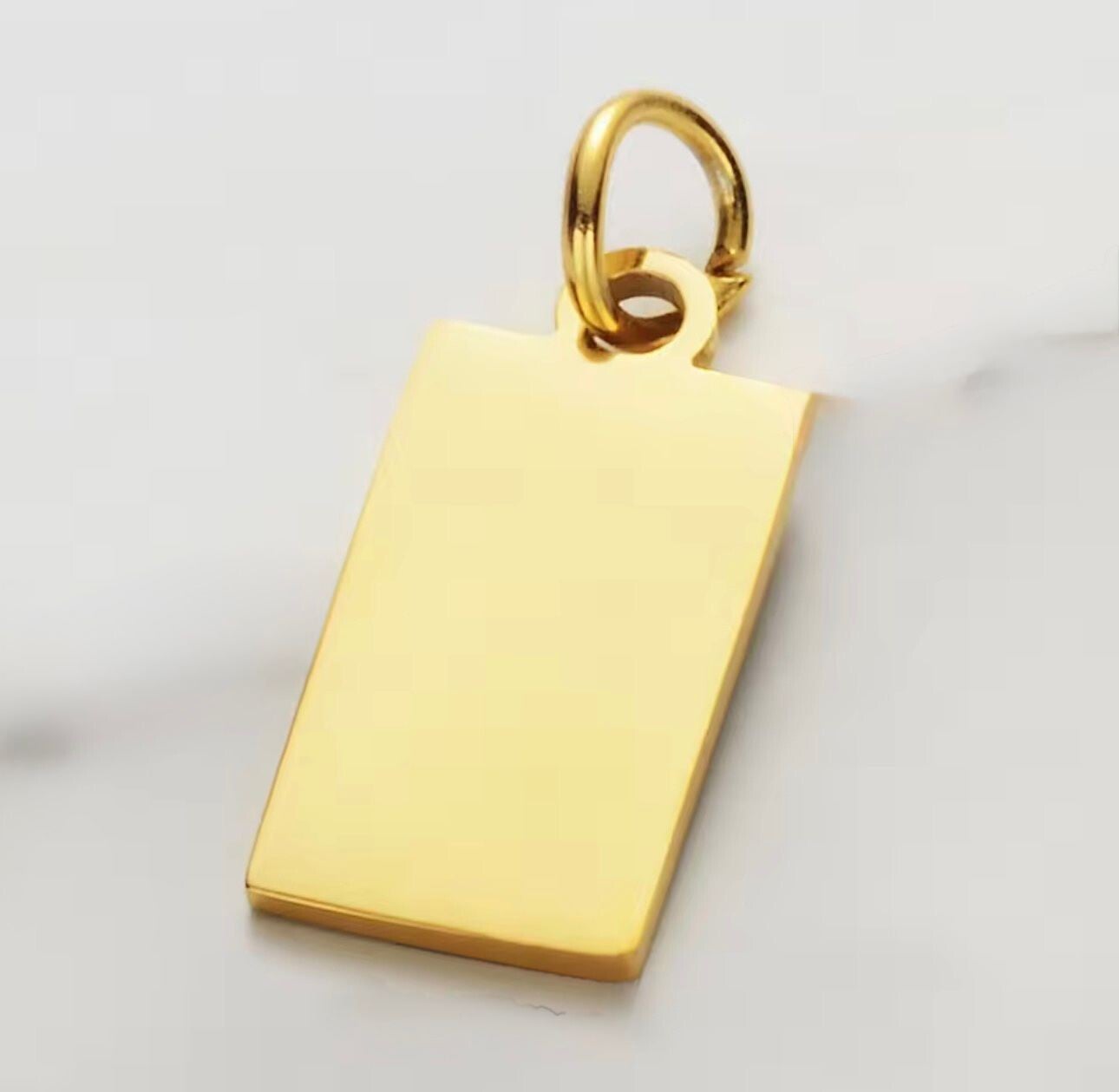 Bedel rechthoek 8x15mm goud