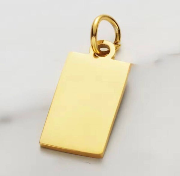 Bedel rechthoek 8x15mm goud