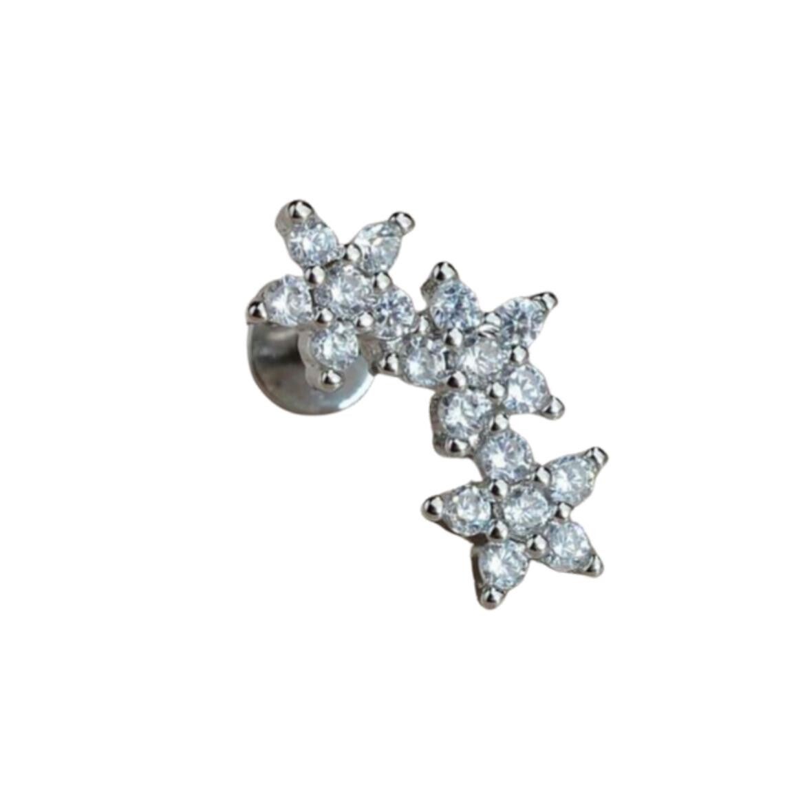 helix piercing multiple flowers