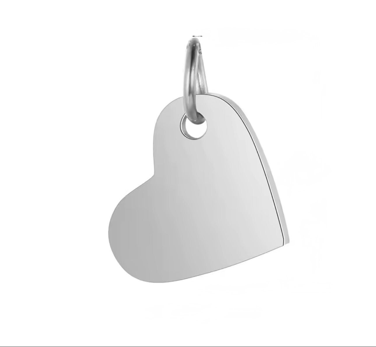 Bedel hart zijkant 10,5x14,5mm zilver