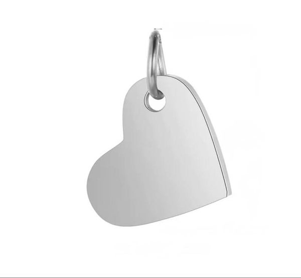 Bedel hart zijkant 10,5x14,5mm zilver