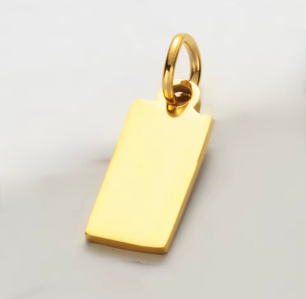 Bedel rechthoek 6x14mm goud