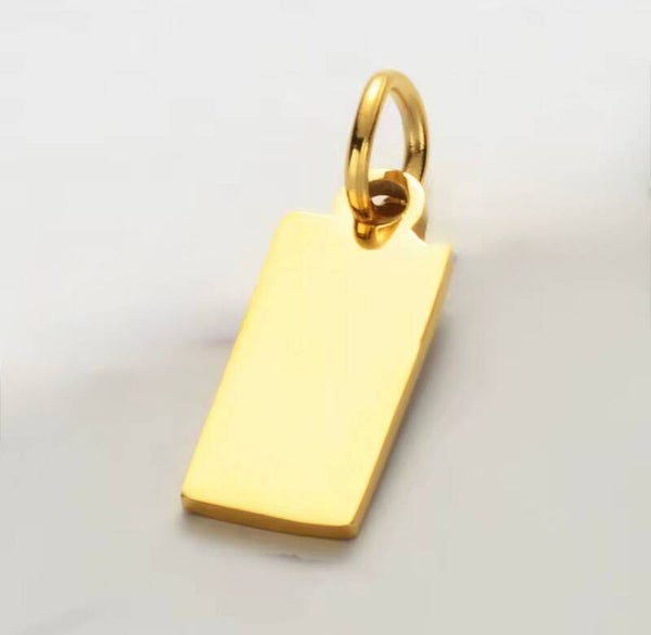 Bedel rechthoek 6x14mm goud