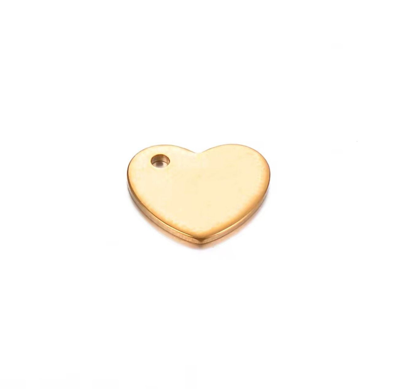 Bedel hart zijkant 9x10mm goud