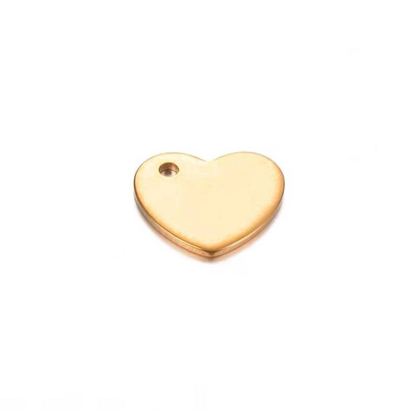 Bedel hart zijkant 9x10mm goud