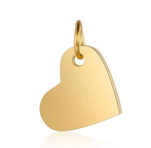 Bedel hart zijkant 10,5x14,5mm goud