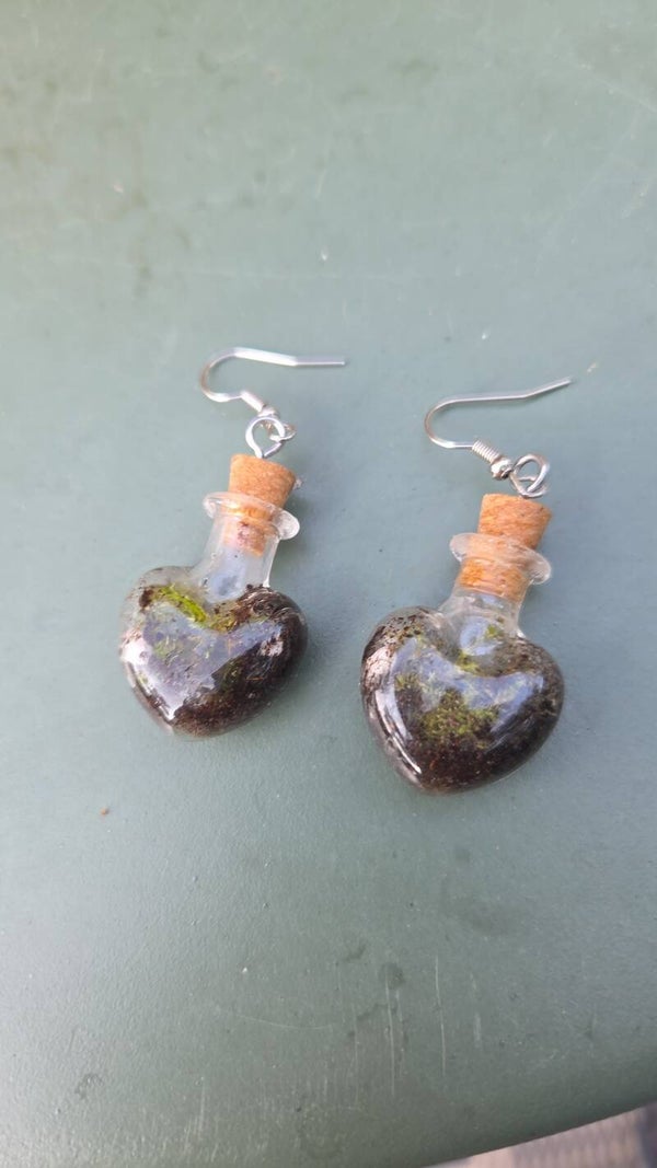 Handmade terrarium earrings