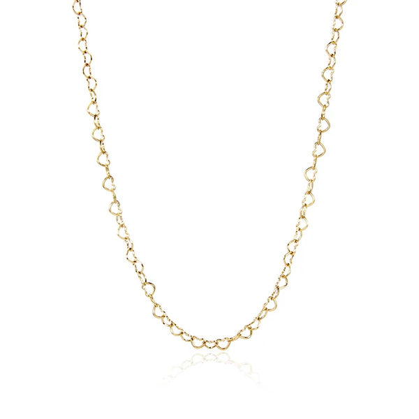 Stainless Steel ketting/choker met fijne hartschakel – goud of zilver
