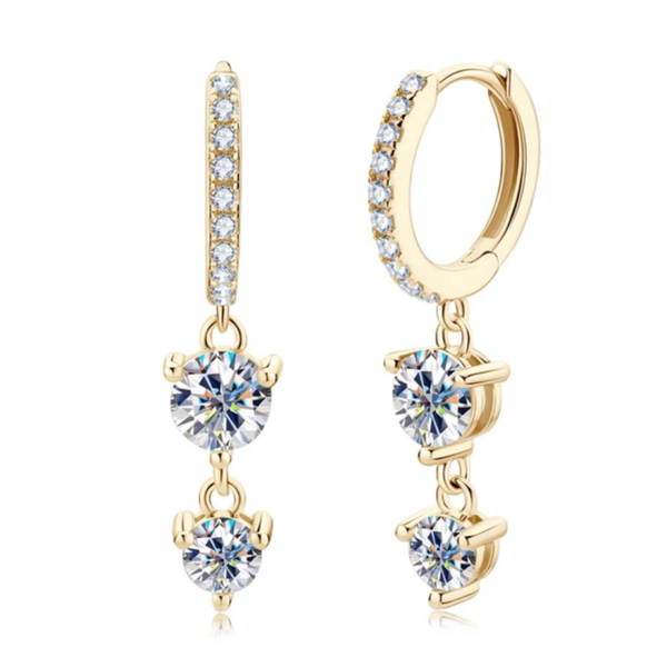 Huggie hoops Sterling Zilver met 0.8 ct lab grown diamanten