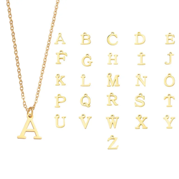 Stainless Steel Letter Bedel – Goud & Zilver – Per Stuk – Initialen A–Z