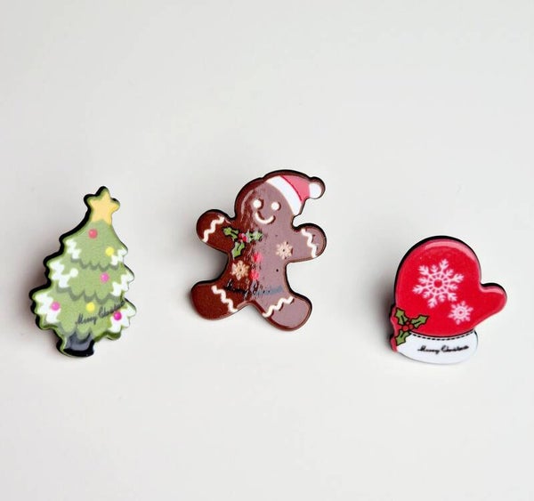 Set van 3 kerst Broches