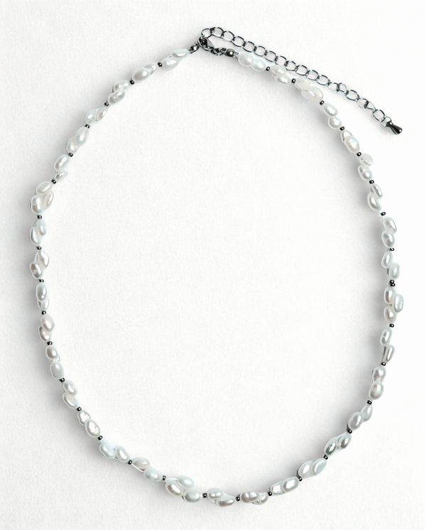 Handgemaakte ketting met echte zoetwaterparels (5 mm) – 42 + 7 cm verstelbaar, tijdloos & elegant