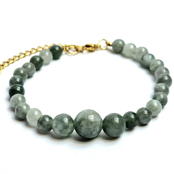 Handgemaakte Jade Armband – Birma Jade – Stainless Steel Goud/Zilver
