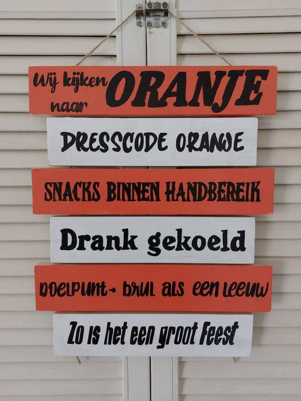 Tekstladder Wij kijken naar Oranje