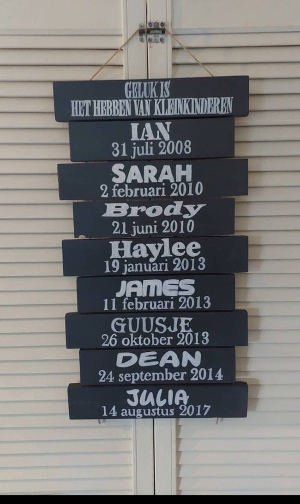 Namen ladder Grootouders Kleinkinderen