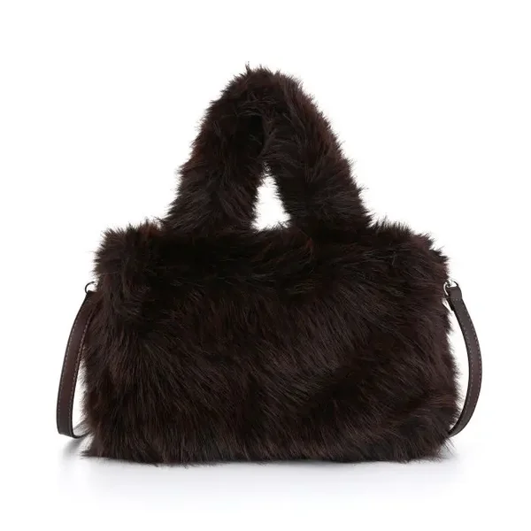 brown fluffy bag