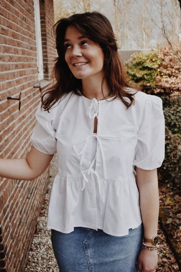 de strikjes blouse