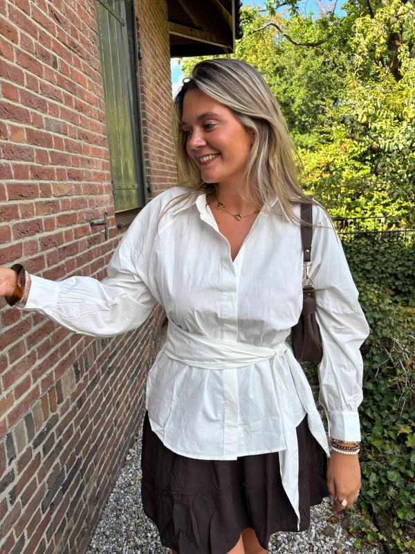 Witte wrap blouse