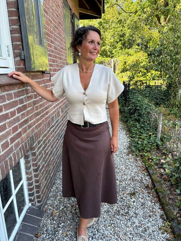 Choco bruine suède rok